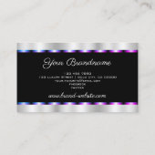 Flashy Blue Paars Lijst met zwart en zilver Visitekaartje (Achterkant)