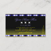 Flashy Blue Yellow Black Sparkle Jewels Stijlvol Visitekaartje (Achterkant)