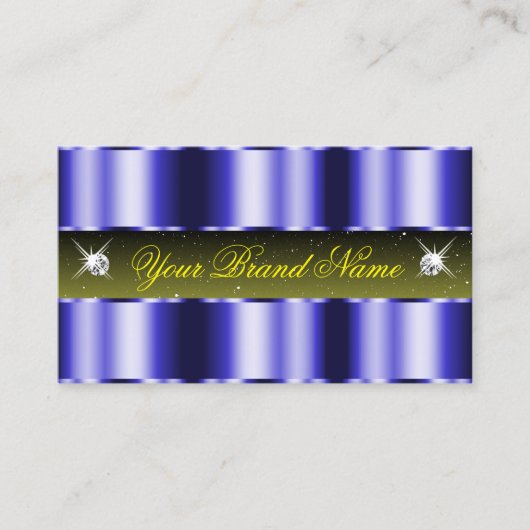 Flashy Blue Yellow Black Sparkle Jewels Stijlvol Visitekaartje (Voorkant)