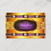 Flashy Bright Golden met Paarse marmerpatronen Visitekaartje (Voorkant)