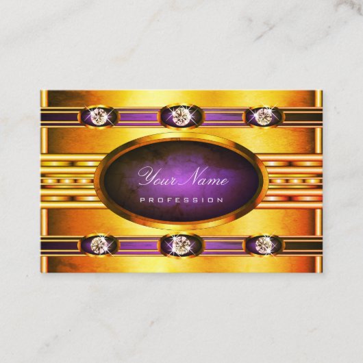 Flashy Bright Golden met Paarse marmerpatronen Visitekaartje (Voorkant)