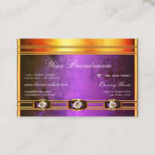 Flashy Bright Golden met Paarse marmerpatronen Visitekaartje (Achterkant)