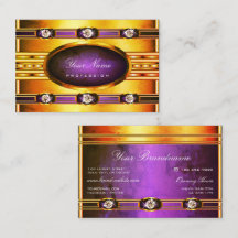 Flashy Bright Golden met Paarse marmerpatronen