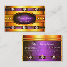 Flashy Bright Golden met Paarse marmerpatronen Visitekaartje