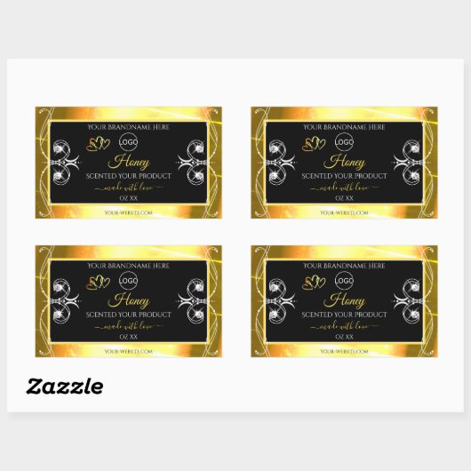 Flashy Dazzling Gold Black Product Labels toevoege (Vel)