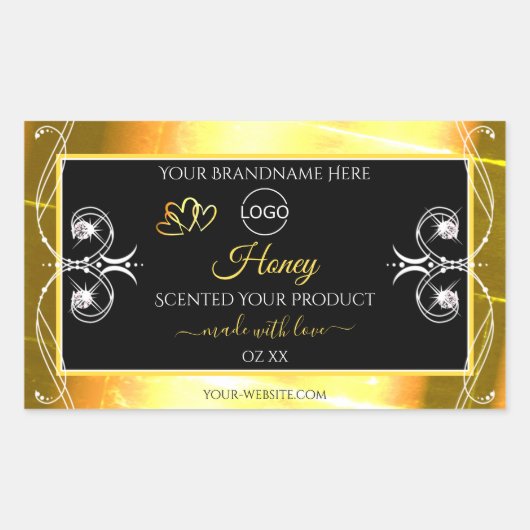 Flashy Dazzling Gold Black Product Labels toevoege (Voorkant)