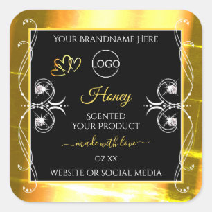 Flashy Dazzling Gold Black Product Labels toevoege