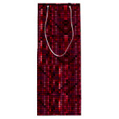 Flashy Disco Red Sequin-like Wijn Cadeautas (Achterkant)