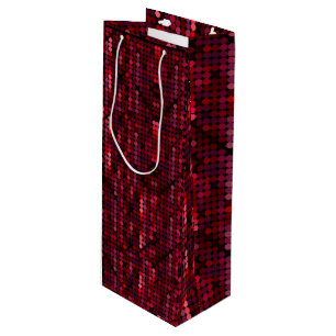 Flashy Disco Red Sequin-like Wijn Cadeautas