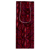 Flashy Disco Red Sequin-like Wijn Cadeautas (Voorkant)