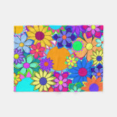 Flashy Flowers Fleece Blanket Deken (Voorkant (Horizontaal))