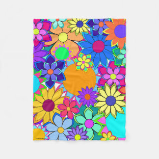 Flashy Flowers Fleece Blanket Deken