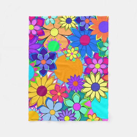 Flashy Flowers Fleece Blanket Deken (Voorkant)
