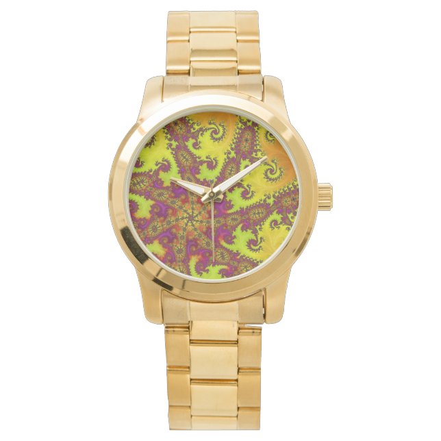 Flashy Fractal  Horloge (Voorkant)