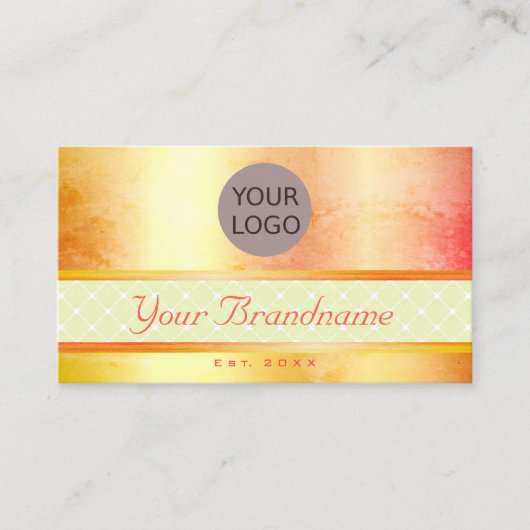 Flashy geel Sinaasappel Ombre Marble Pattern Trend Visitekaartje (Voorkant)