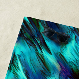 Flashy gekleurd van blauw naar cyaan, en rode vlek strandlaken