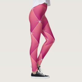 Flashy Glam Roze Pattern Diamond Accent Yoga Leggings