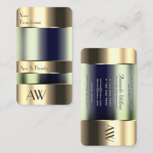 Flashy Gold 3D Initialen Glass Optics Blue Fluids Visitekaartje