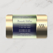 Flashy Gold 3D Initialen Glass Optics Blue Fluids Visitekaartje (Achterkant)