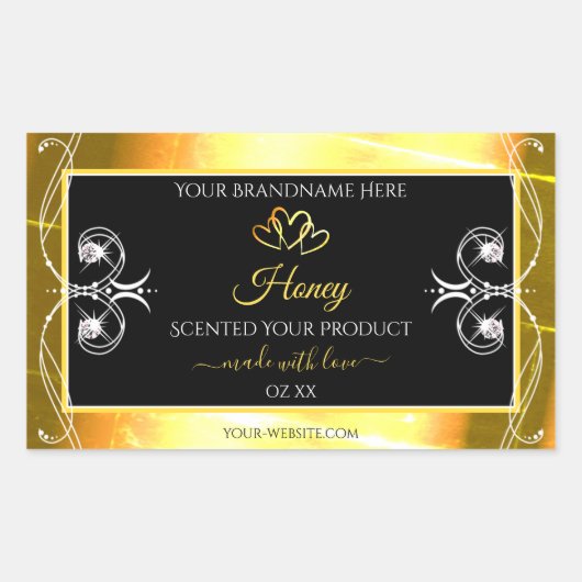Flashy Gold Dazzling Product Labels diamanten Blac (Voorkant)
