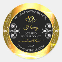 Flashy Gold Dazzling Product Labels diamanten Blac