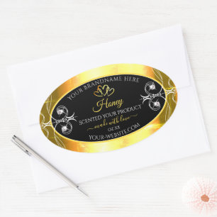 Flashy Gold Dazzling Product Labels diamanten Blac