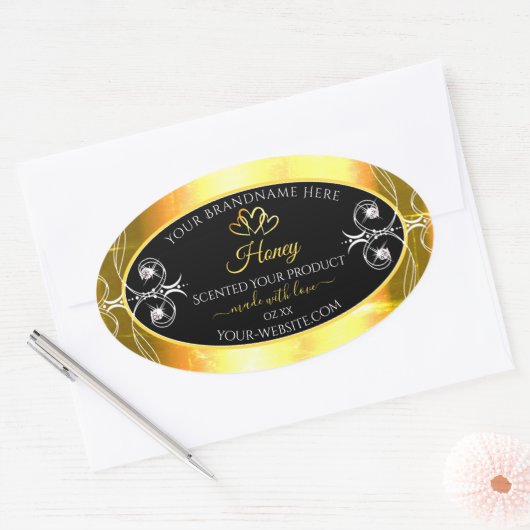 Flashy Gold Dazzling Product Labels diamanten Blac (Envelop)