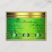 Flashy Golden met Green Marble en Faux Diamonds Visitekaartje (Achterkant)