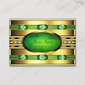 Flashy Golden met Green Marble en Faux Diamonds Visitekaartje (Voorkant)