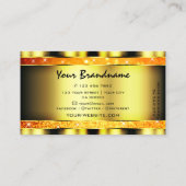 Flashy Goud Sinaasappel Gradient Glitter Sterren O Visitekaartje (Achterkant)