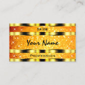 Flashy Goud Sinaasappel Gradient Glitter Sterren O Visitekaartje (Voorkant)