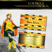 Flashy Goud Sinaasappel Gradient Glitter Sterren O Visitekaartje