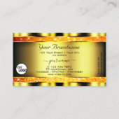 Flashy Goud Sinaasappel Gradient Glitter Sterren t Visitekaartje (Achterkant)