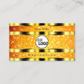 Flashy Goud Sinaasappel Gradient Glitter Sterren t Visitekaartje (Voorkant)