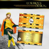 Flashy Goud Sinaasappel Gradient Glitter Sterren t Visitekaartje