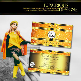 Flashy Goud Sinaasappel Gradient Glitter Sterren t Visitekaartje