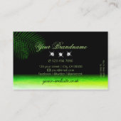 Flashy Green Waterverven Palm Leaves en Diamonds Visitekaartje (Achterkant)
