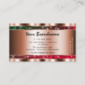 Flashy Groen Roze Glitter Sterren Roos Goud Creati Visitekaartje (Achterkant)