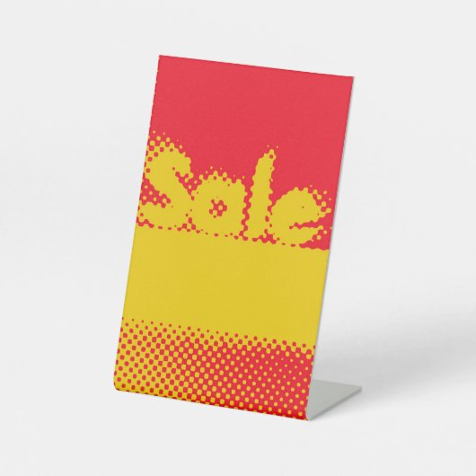 Flashy Grungy Sale Sign. met Oogaantrekkende kleur Reclamebord Met Voetstuk (Voorkant)