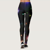 Flashy Heldere Kleurrijke Glitter Sterren Zwarte Y Leggings (Achterkant)
