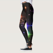 Flashy Heldere Kleurrijke Glitter Sterren Zwarte Y Leggings (Links)
