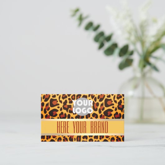 Flashy Leopard Pattern Beauty and Event Planner Visitekaartje (Staand voorkant)
