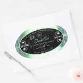 Flashy Light Blauwgroen Black Product Labels juwel (Envelop)