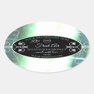 Flashy Light Blauwgroen Black Product Labels juwel