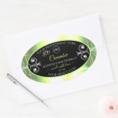 Flashy Light Green Black Product Label juwelen Log (Envelop)