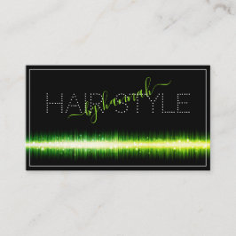 Flashy Light Green on Black Hair Salon Appointment Visitekaartje