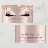 Flashy Makeup Artist Eyelash Glitter Drijft Roos Visitekaartje (Voorkant / Achterkant)