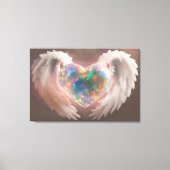 *~* Flashy Opal Heart Angel Wings AP78 Canvas Afdruk (Voorkant)