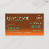 Flashy Oranje en Blauwgroen Chic Mirror Font met L Visitekaartje (Achterkant)