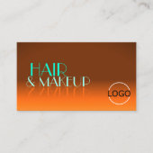 Flashy Oranje en Blauwgroen Chic Mirror Font met L Visitekaartje (Voorkant)